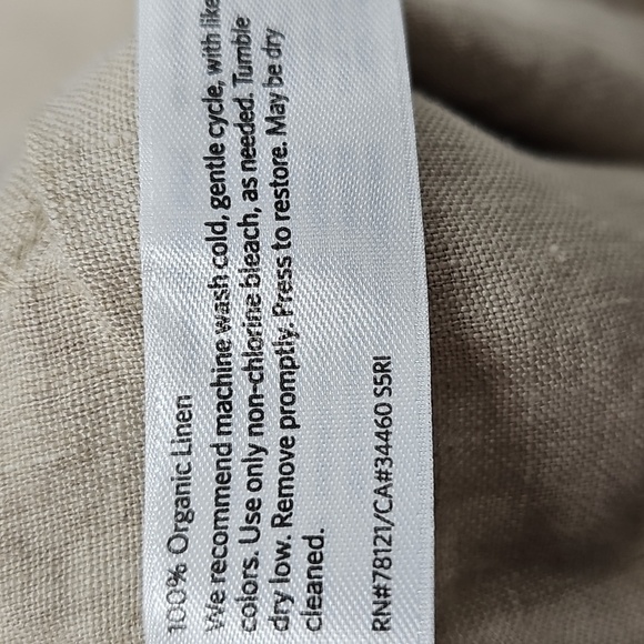 Eileen Fisher Natural Color Linen Straight Leg Pants, New, Sz Medium - Picture 7 of 11